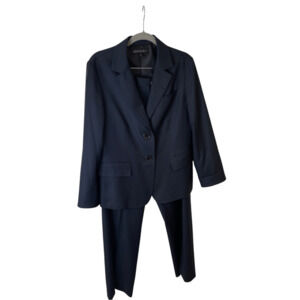 Lafayette 148 Suit Pants Blazer Navy Wool